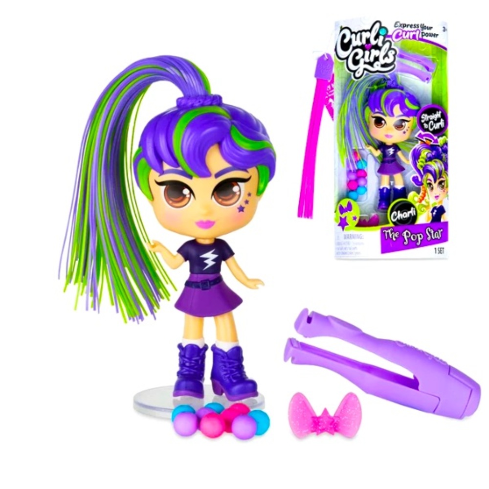 Curligirls Charli The Pop Star Hairstyling Doll With Magicurl Hair Toy NWT